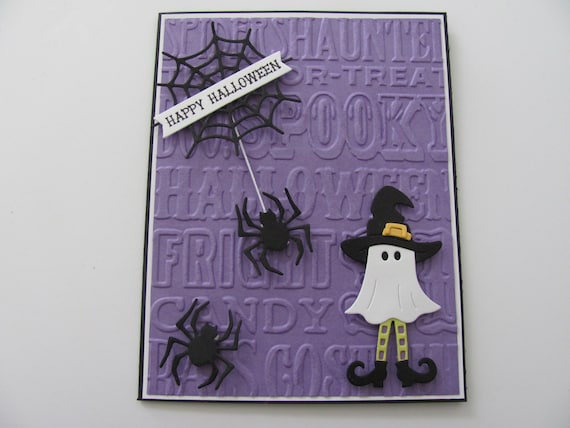 Halloween Ghost Card, Halloween Cards, Happy Halloween Cards, Happy Halloween, Cute Halloween Card, Spooky Cards, Handmade Halloween Card