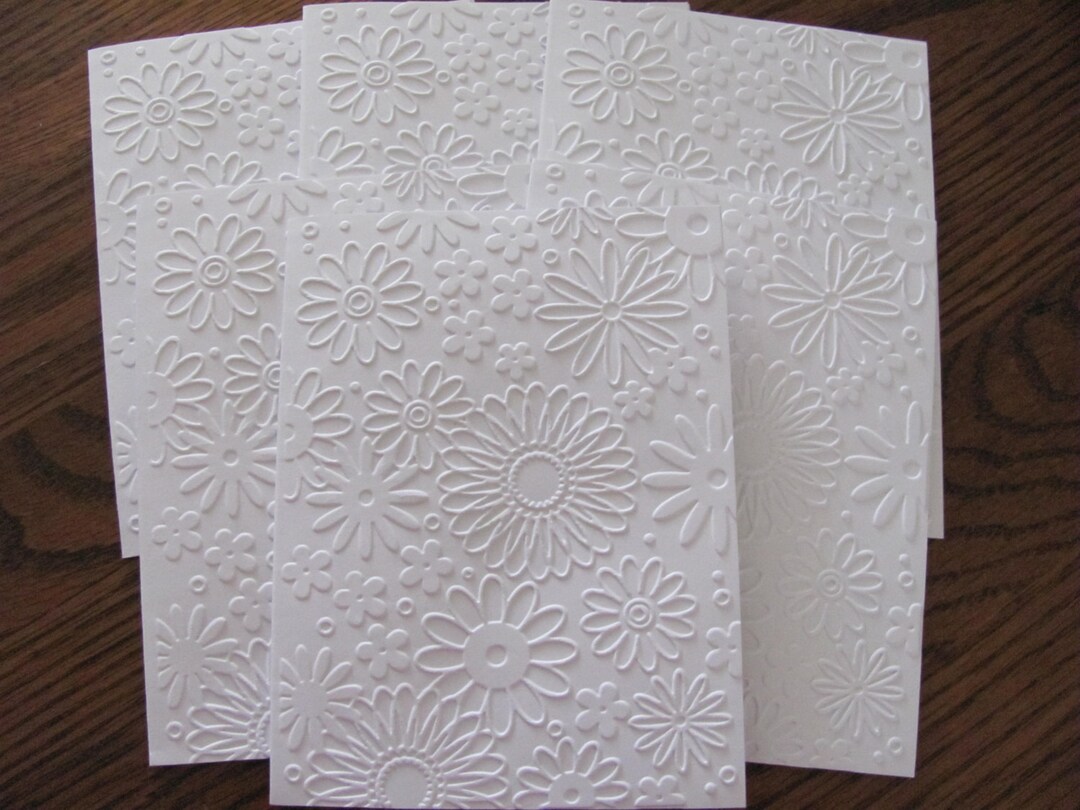 Embossed Flower Notecards: Blank Stationery Set - Etsy