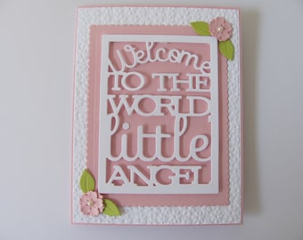 New Baby Card, Welcome Little One Baby Card, Baby Shower Card, Baby Congratulations Card, Baby Shower Gift, Baby Cards, Little Angel Cards
