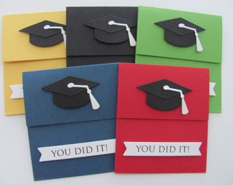 Graduation Gift Card Holder, Money Card, Cap, You Did It, Graduation Gift, Congratulations, Money holder, Money Envelope, School Graduation