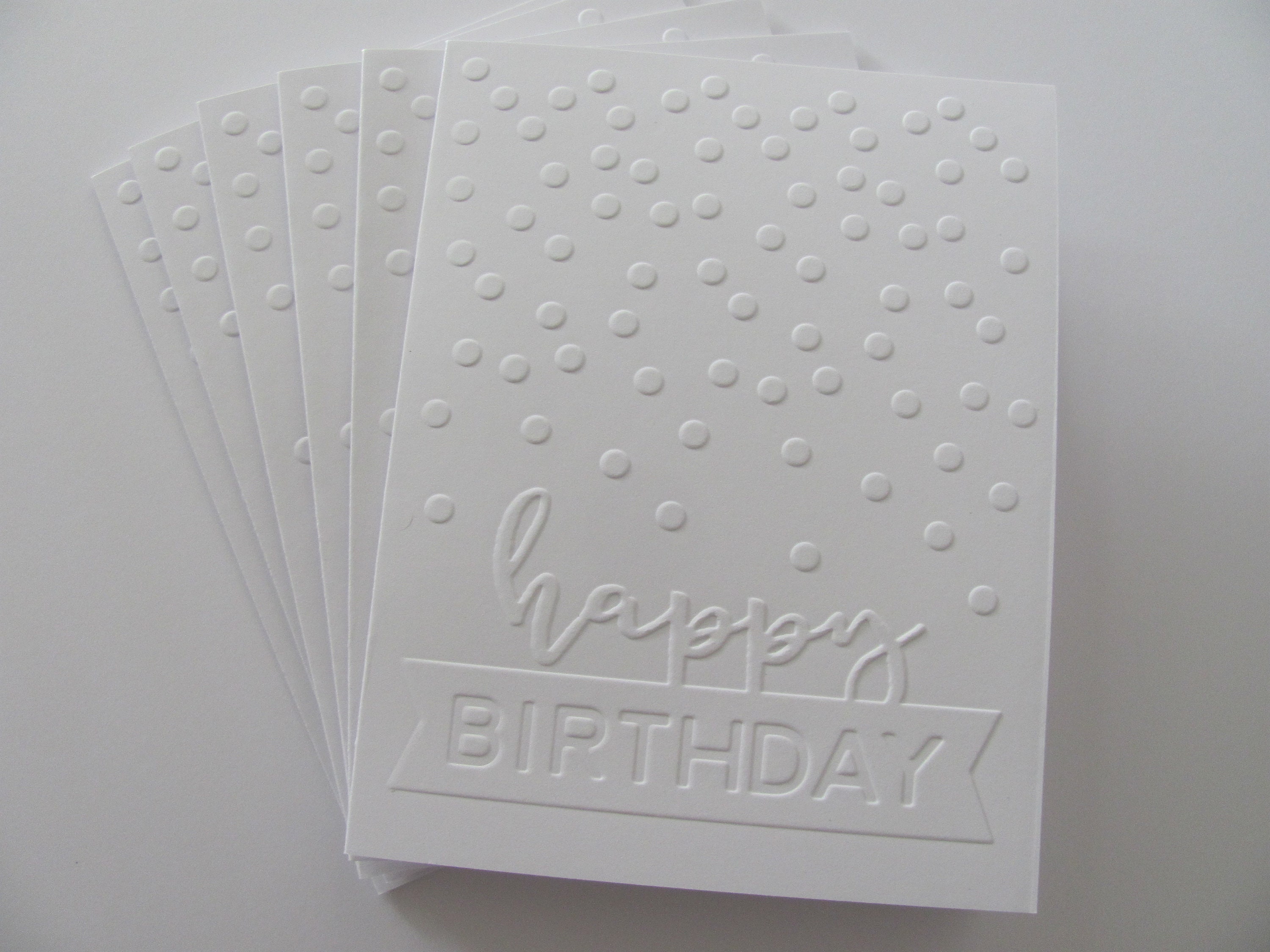 Embossed Happy Birthday Card Set: Handmade Note Cards - Etsy