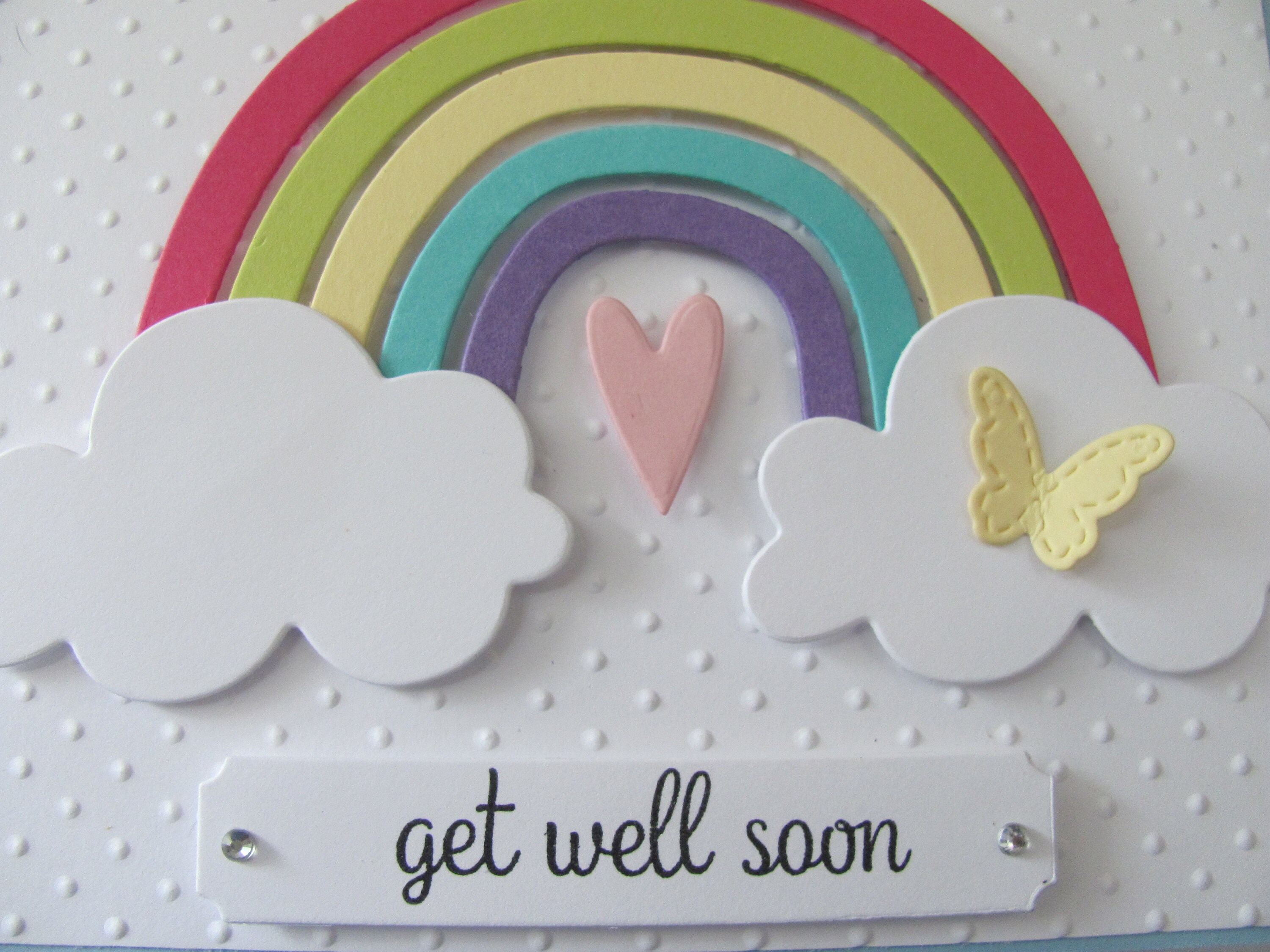 Wee Blue Coo Grußkarte 'Get Well Soon' – Mit Niedlichem Hasen & Regenwolken-Design