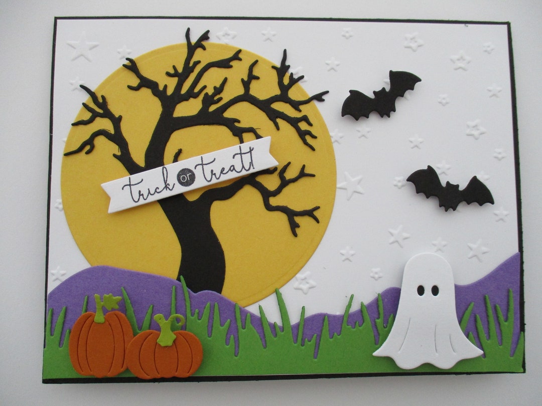 Trick or Treat Card, Greeting Card Handmade, Halloween Card, Kids ...