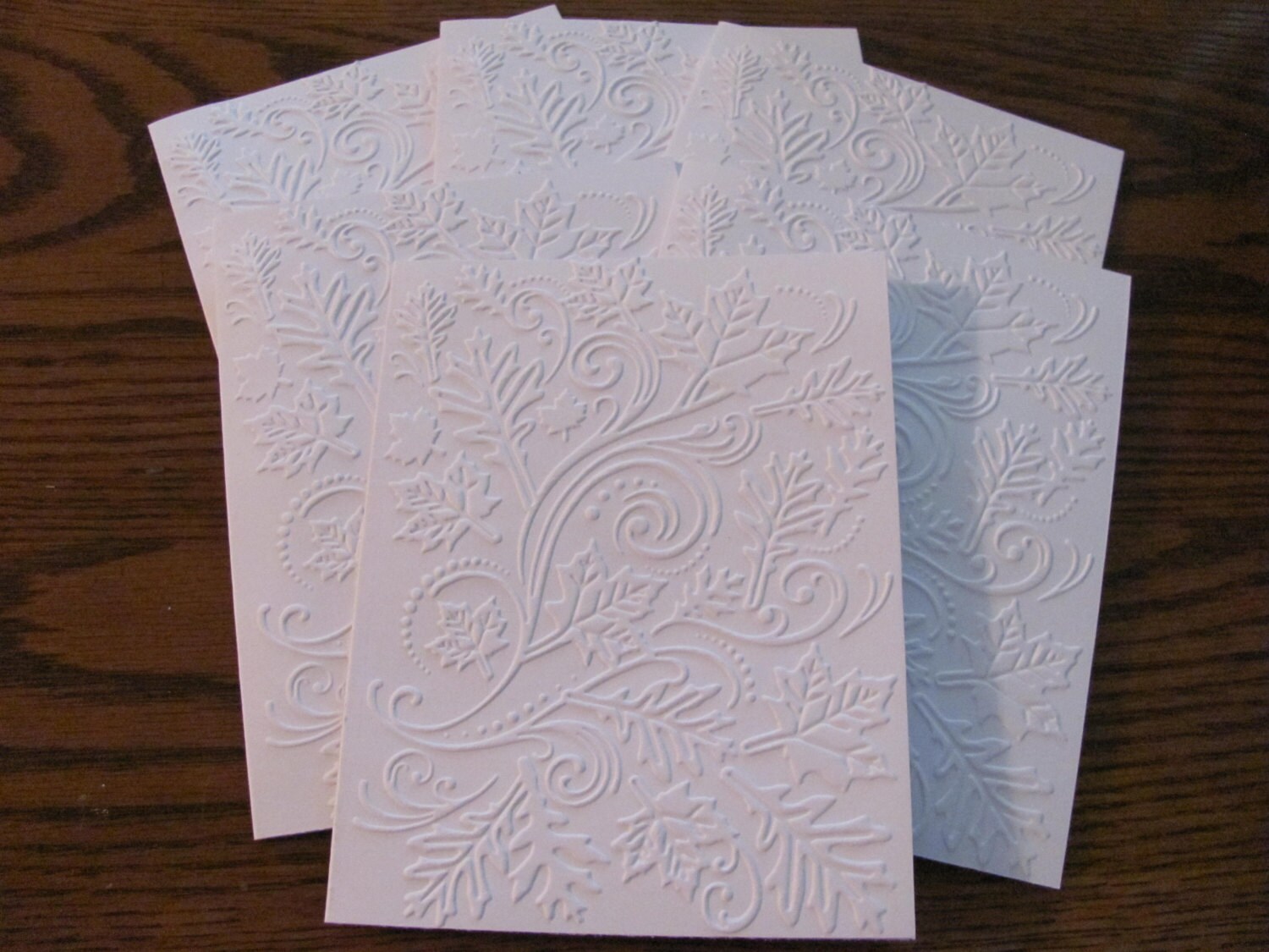 Embossed Leaves Note Card Set: Autumn Swirls, Set of 6 - Etsy