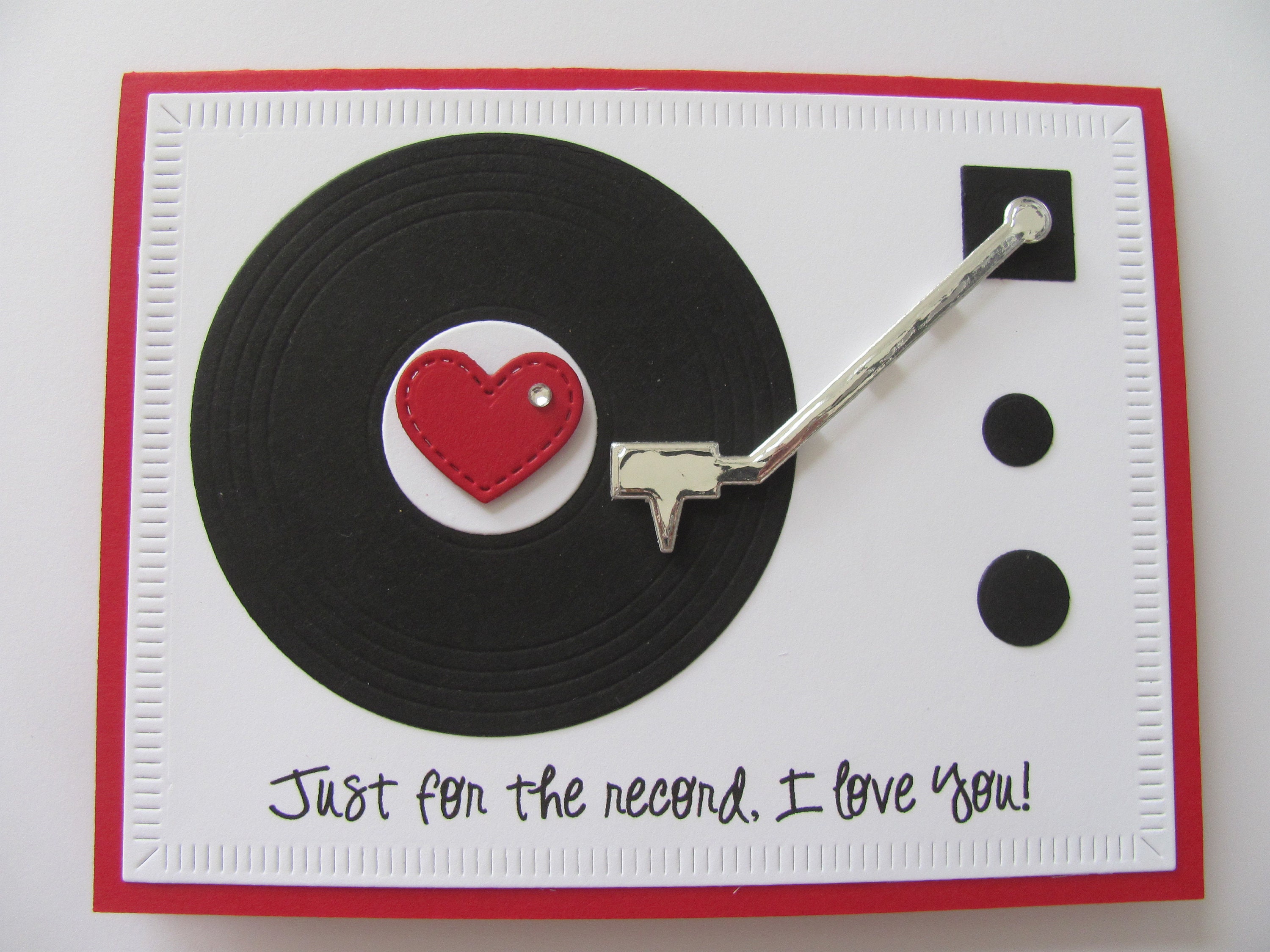 handmade valentine's day card: for the record i love valentines