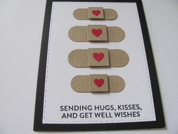 Wishes & Kisses Handmade Greetings Card - Get Well Soon Wishes & Kisses Handmade Greetings Card - Get Well Soon
