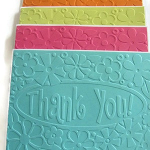 Embossed Card Set, Embossed Thank You Cards, Set of 4, Blank Cards ...