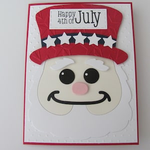 4th of July Card, Uncle Sam Cards, Happy 4th of July Card, Embossed Cards, 4th of July, Patriotic, Independence Day Card, Handmade Card