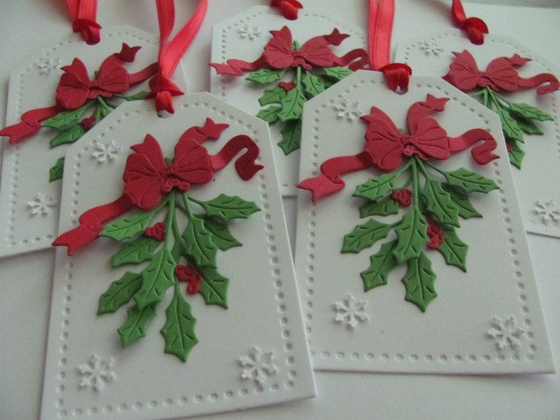 Holly Christmas Gift Tags, Christmas Tags, Christmas Gift Tags, Christmas Decorations, Holiday Gift Tags, Holly Gift Tags ,Holly Tags, Holly image 4