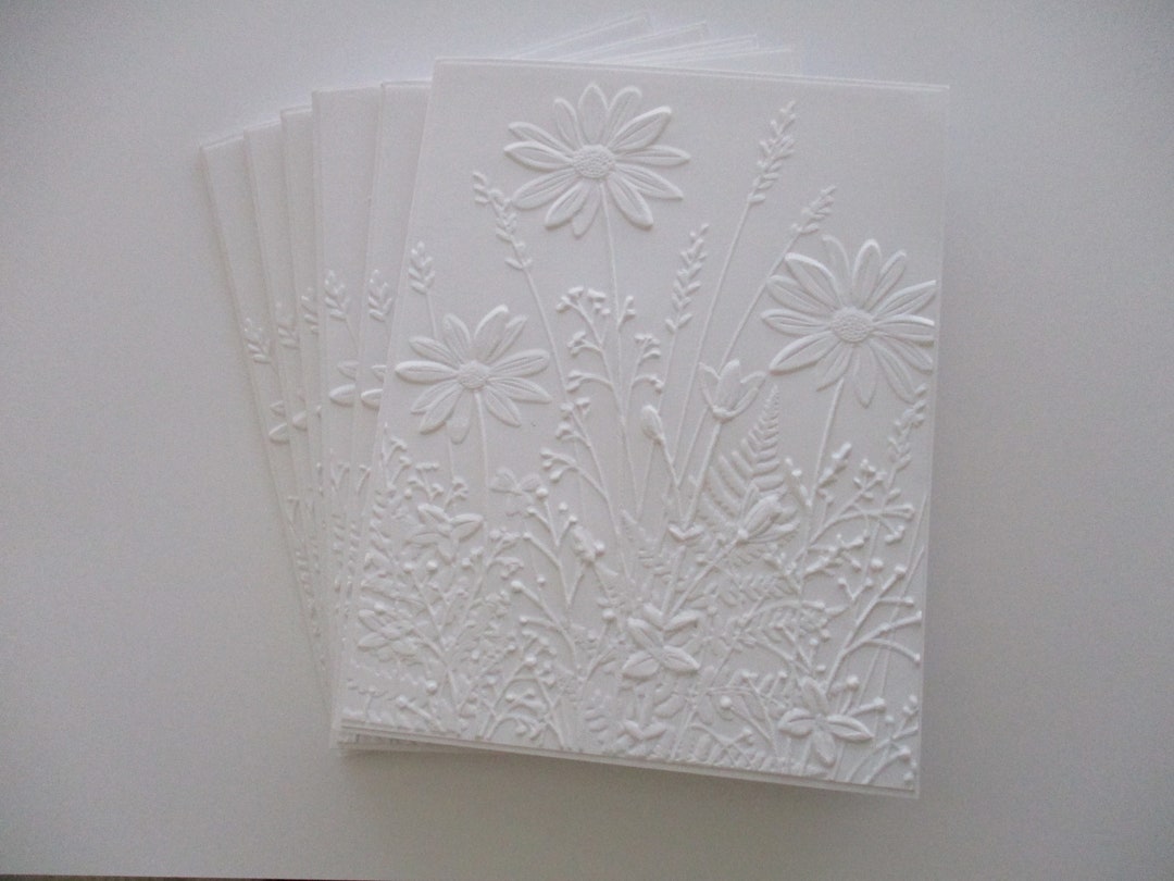 Embossed Wildflower Cards: Handmade Note Card Set of 6 - Etsy