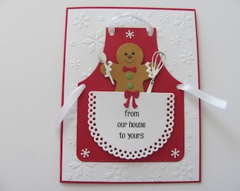 Gingerbread Man Card, Christmas Cards, Greeting Cards, Apron Christmas Cards, Christmas Cards, Gingerbread, From Our House to Yours Card