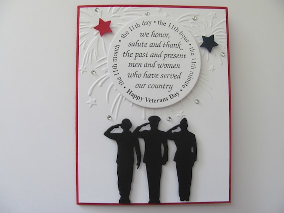 Veteran's Day Card: Veterans Thank You Card, Military Card, November 11th Veterans Day, Veterans, Veterans Day  Greeting Card, Handmade Card