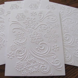 Snowflake Swirl Christmas Card Set of 12, Embossed  Cards, Holiday Card Set, Christmas, Embossed Christmas Card Set,Winter Cards, Boxed Set