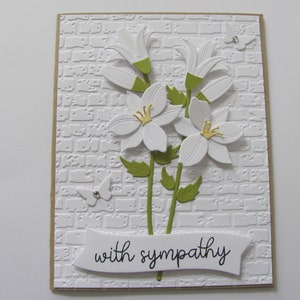 Sympathy Card, Condolence Card, Greeting Cards Handmade, Bereavement Card, Embossed Sympathy Card, With Sympathy Card, Flower Sympathy Card