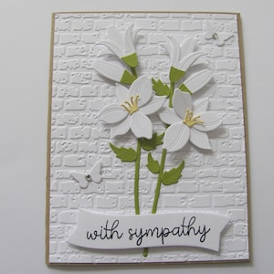 Handmade Embossed Flower Sympathy Card: Kraft Cardstock
