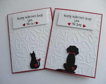 Valentine's Day Card, Funny Happy Valentines Day Love The Dog Card, Happy Valentines Day Love The Cat Card, Veterinarian Card, Pet Sitter