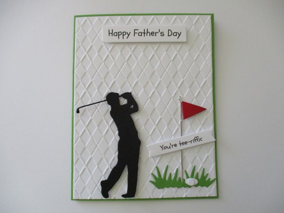 Father's Day Golf Card, Handmade Greeting Cards, Golf Card, You're Tee-Riffic, Golf, Father's Day Card, Gift for Him, Masculine Cards