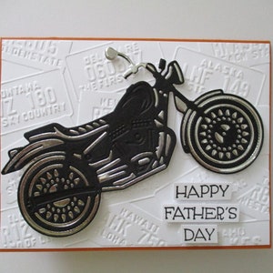 Father's Day Motorcycle Card, Motorcycle Card, Masculine Cards, Embossed Cards, Father's Day,  Motorcycle Card, Motorcycles, Handmade Cards