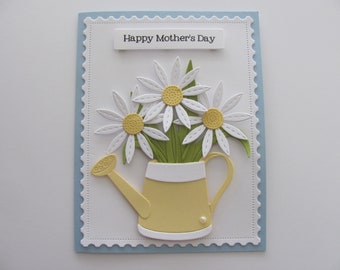 Handmade Mother's Day Card, Daisy Card, Happy Mother's Day Card, Mom Cards,  Mother's Day Watering Can Card, Daisys, Mothers Day, Flowers