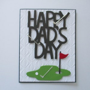 Handmade Golf Father&#39;s Day Card: Embossed Dad Birthday Card