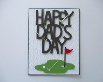 Handmade Golf Father's Day Card: Embossed Dad Birthday Card