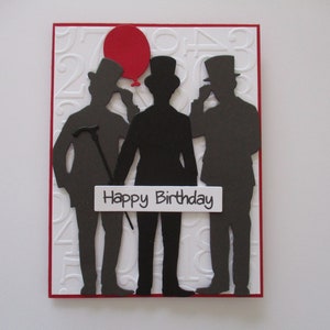 Greeting Card Handmade, Masculine Birthday Card, Gentlemen, Balloons, Numbers, Happy Birthday Card,Gift for Him, Embossed Bards, Birthday