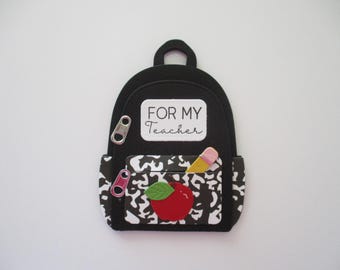 Teacher Backpack Gift Card Holder, Back To School Gift, Teacher Giftcard Holder, Teacher Appreciation, Teacher Gift, Apple, Composition