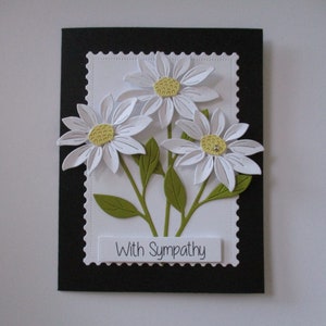 Handmade Daisy Sympathy Card: Die Cut Bereavement Card