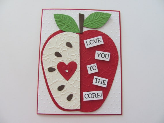 Love You To The Core Card Apple Card Love Card Anniversary Etsy