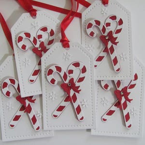 Candy Cane Christmas Tags, Christmas Tags, Candy Cane Gift Tags, Christmas, Holiday Gift Tag, Candy Cane Tags, Christmas Gift Tags, Handmade