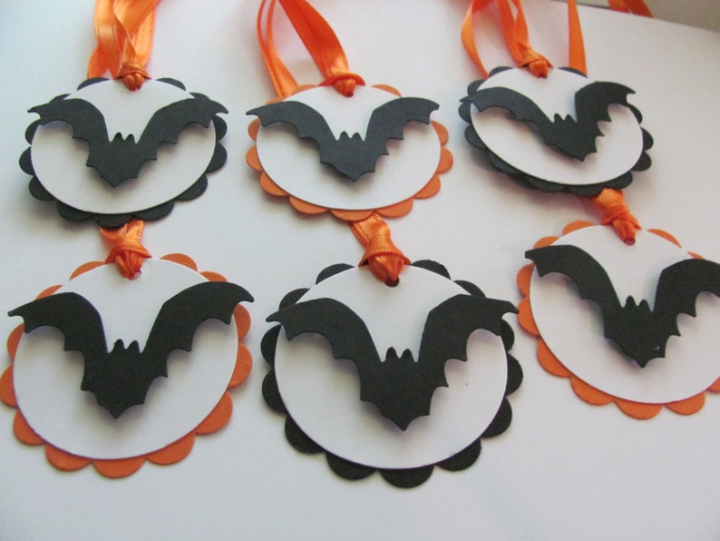 Bat Halloween Tags Halloween Favor Tags Bat Favor Etsy