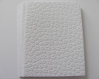 Embossed Flower Cards: Set of 6 White Blank Note Cards