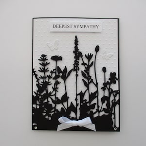 Handmade Wildflower Sympathy Card: 3D Embossed Design