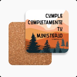 JW Pioneer School Range Drink Coaster Espanhol - Cumple completamente tu ministerio - Pioneer Service School Gift - JW Pioneer Gift