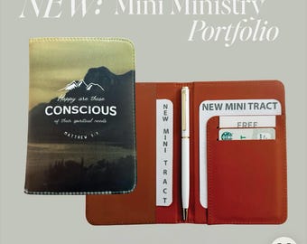 JW New Tract Holder with Pen | Mini Ministry Portfolio | New Tracts, Contact Cards & Ministry Organizer | Pioneer Gift - Mountain Range