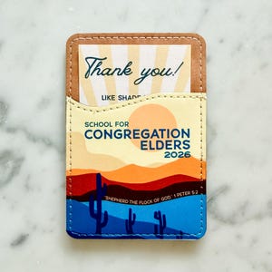 Regalo para ancianos TJ – Portatarjetas de contacto – Pastorea el rebaño 1 Pedro 5:2 – Escuela de Ancianos de Congregación 2025