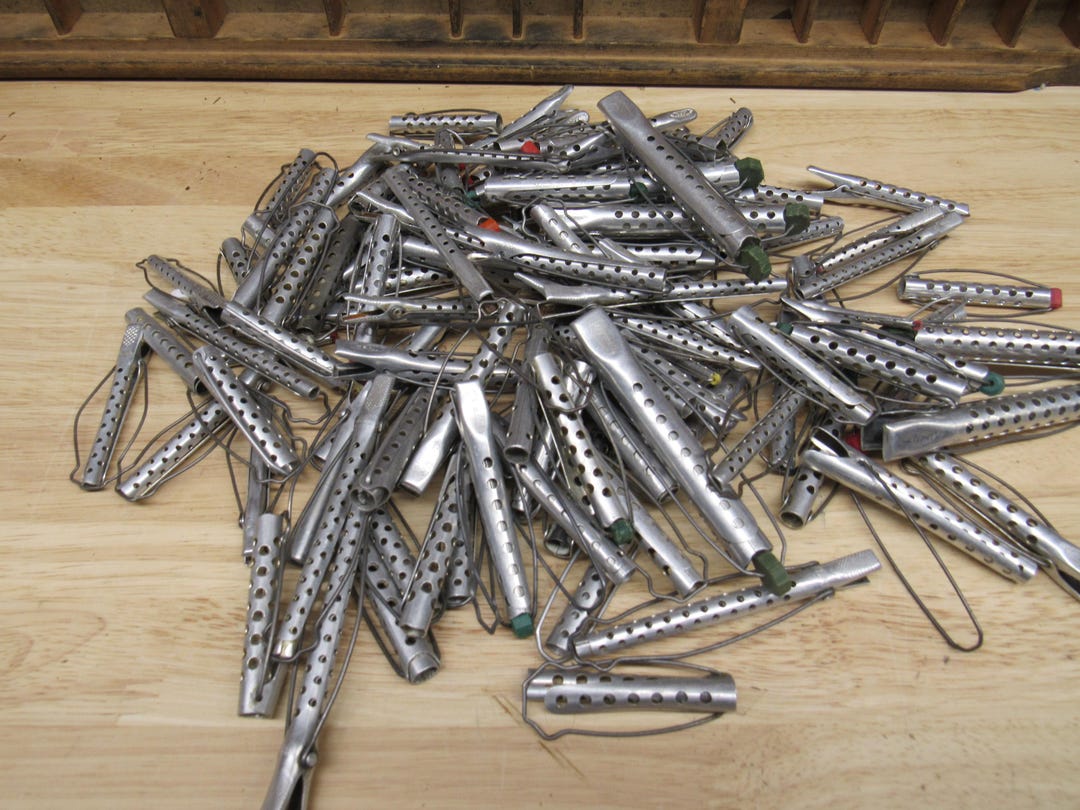 Mixed Rods Mixed Perm Rods, Large Vintage Metal Perm Rod Assortment, Assemblage ...