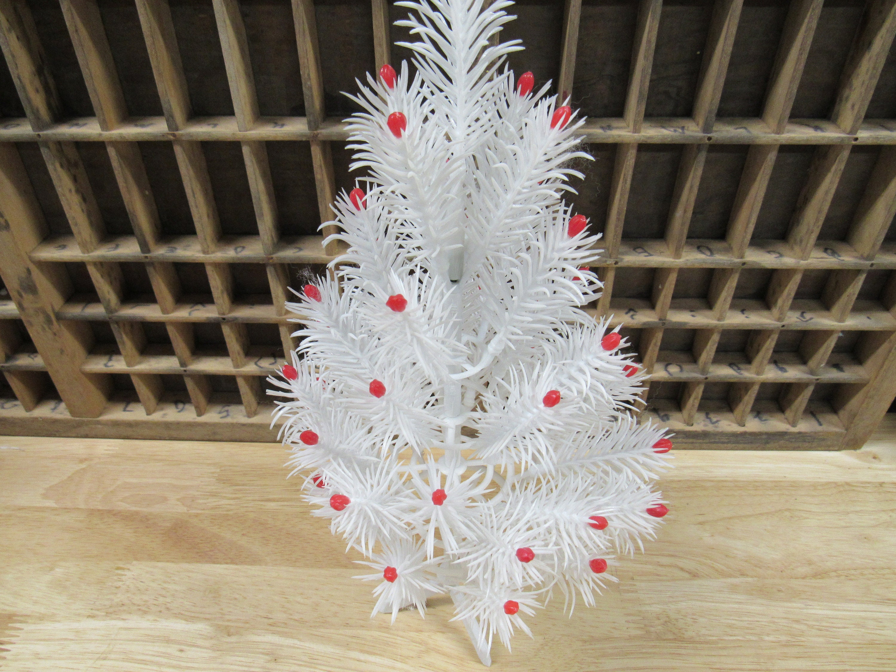 White Christmas Tree 12 White Plastic Christmas Tree With Red