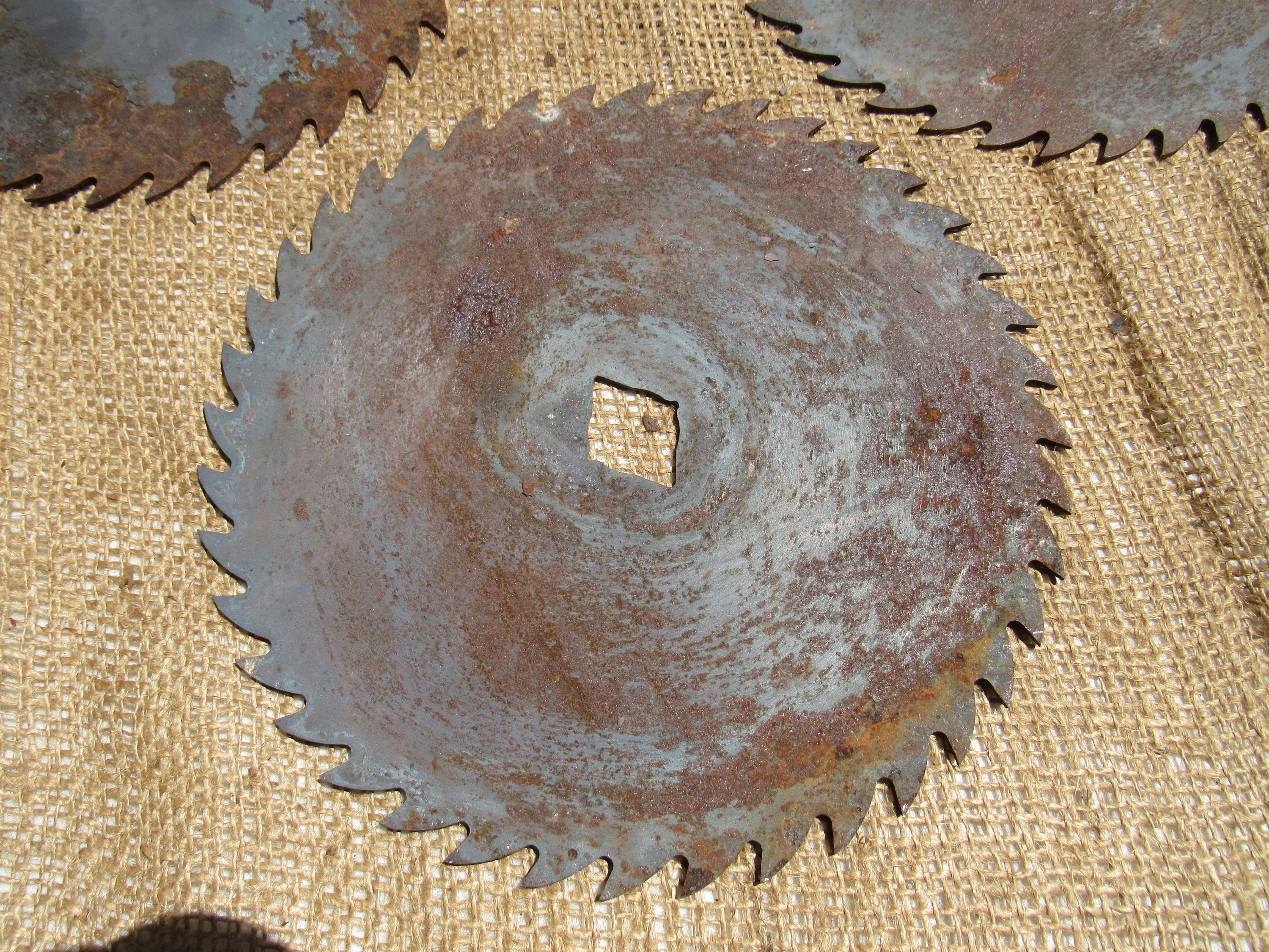 Rusty Saw Blades 3 Rusty Saw Blades yard art assemblage Etsy