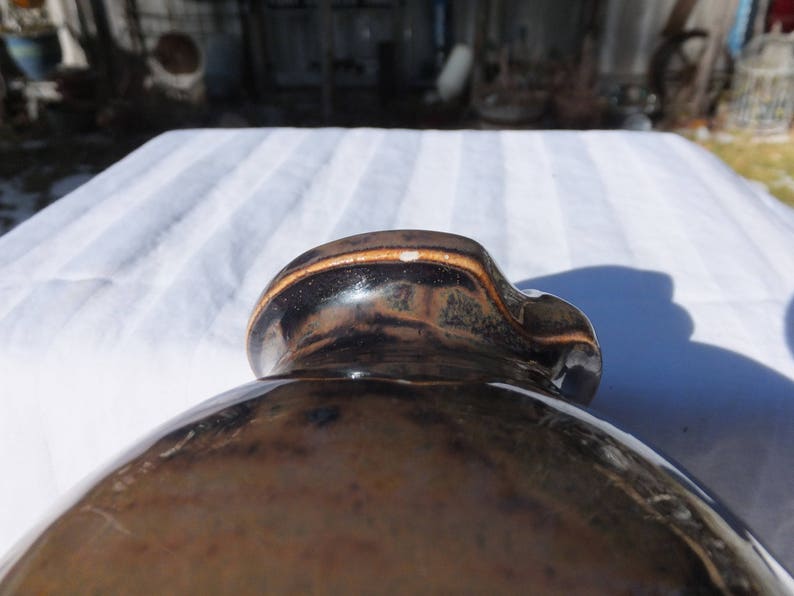 collectible Large Mottled Brown Porcelain Insulator pretty porcelain Brown Porcelain Insulator