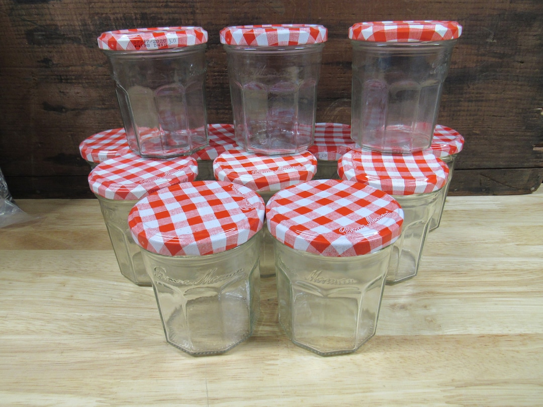 Bonne Maman Jars, Red Plaid Lid, 3 Bonnie Maman Canning Jars Etsy
