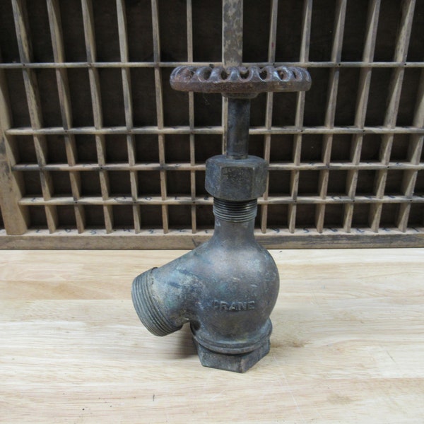 Brass Spigot, Brass Spigot with Round Handle, Very Old Brass Water Spigot, Brass Valve with Handle