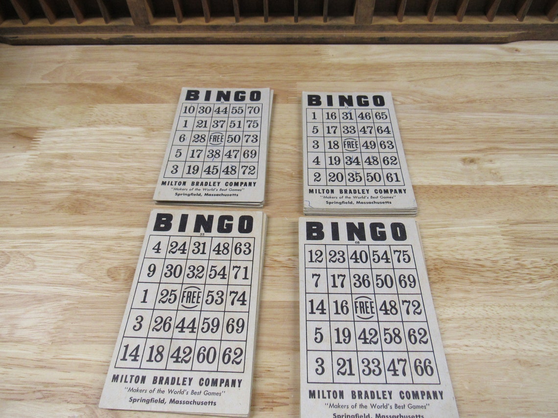 Cardboard BINGO Cards 10 Milton Bradley Cardboard BINGO Cards Etsy