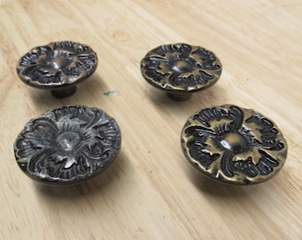 Metal Decorative Knobs, 4 Large Metal Decorative Drawer Knobs/Pulls, Furniture Pulls, Cabinet Hardware