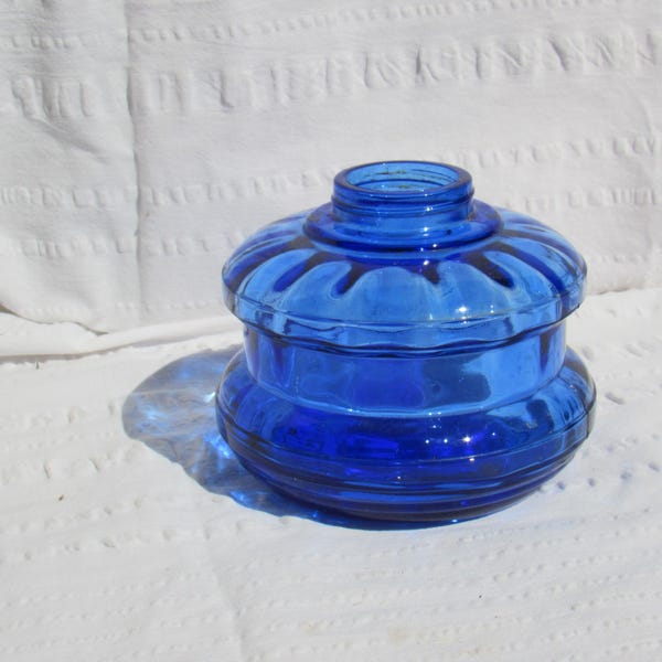 Camerco Lamp Base, Sapphire Blue Glass Camerco Lamp Base ONLY, Made in Germany