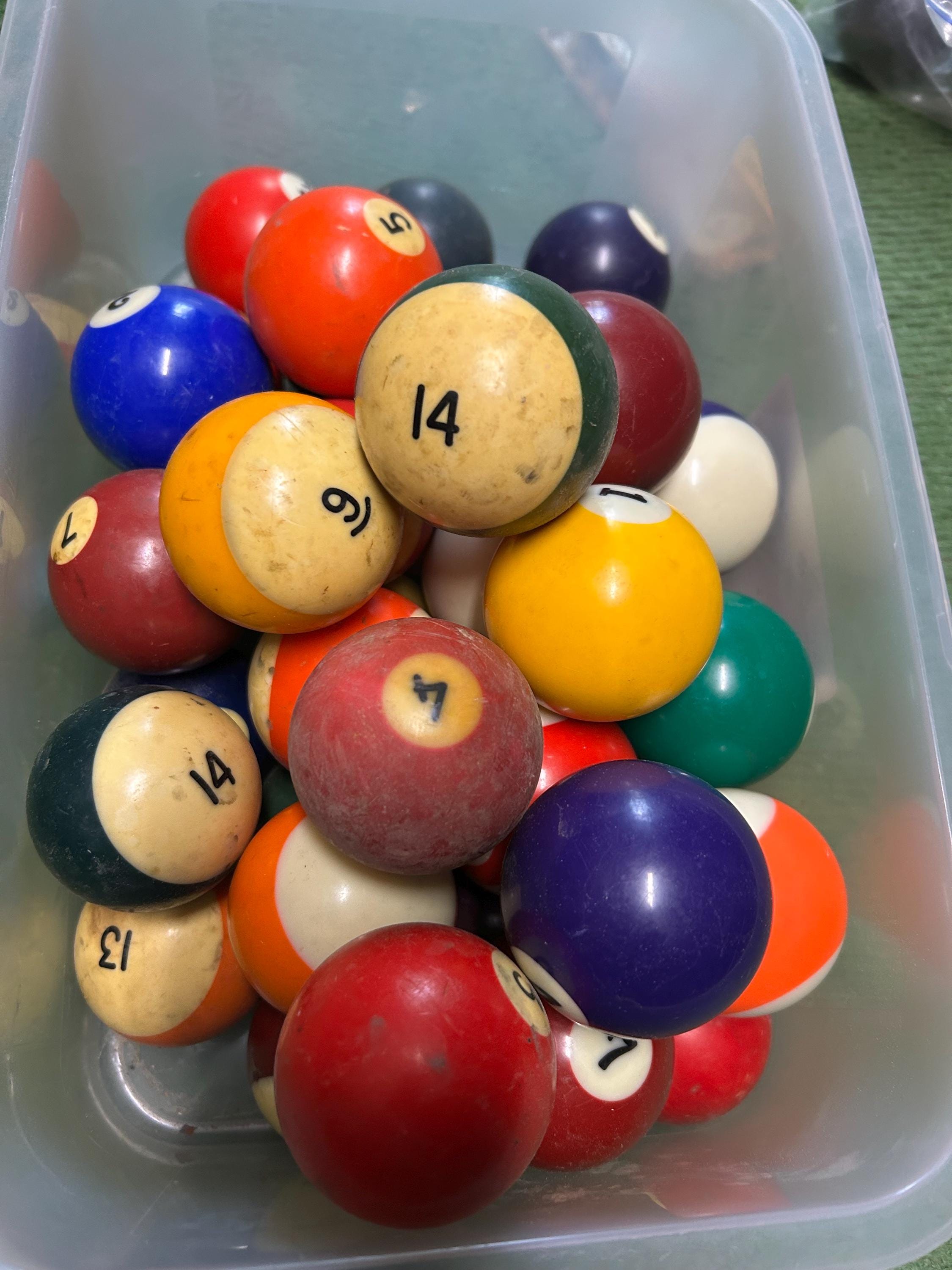 Pool Balls, 6 Bright and Colorful Solid Color and Striped Pool Balls - Etsy
