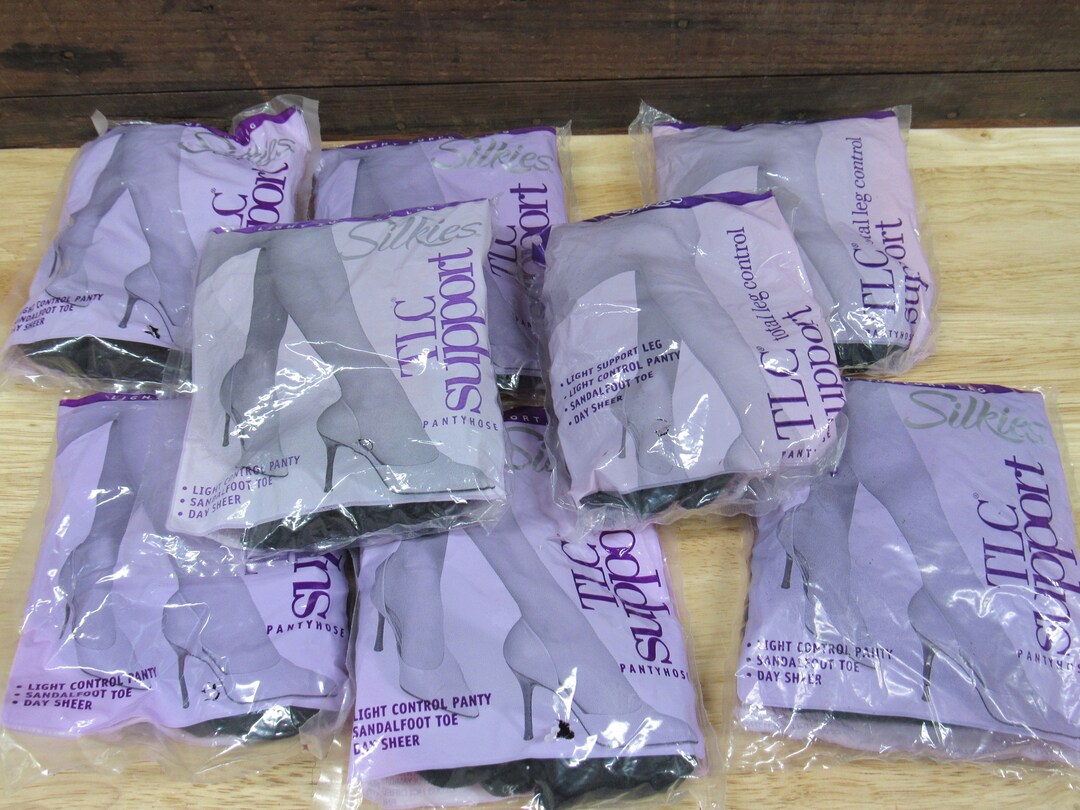 Silkies Panty Hose, TLC Support Pantyhose, 8 Unopened Packages Jet
