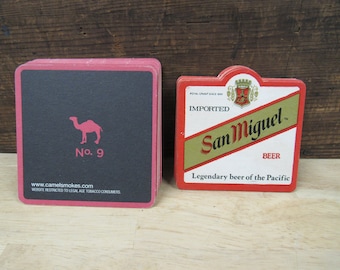 Cardboard Bar Coasters, 19 Bar Coasters, San Miguel and Camel Bar Coasters