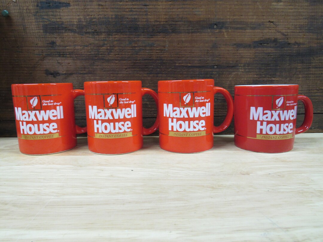 Maxwell House Mug, Red and Gold Vintage Maxwell House Mug - Etsy