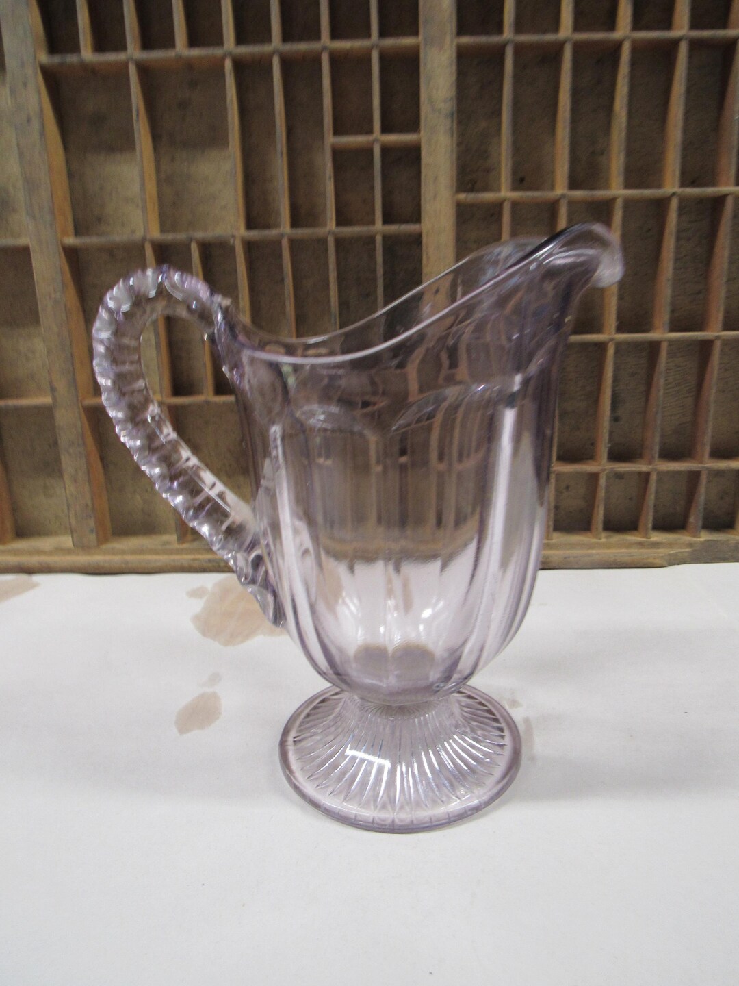 Cut Glass Pitcher, Antique Amethyst Glass Pitcher - Etsy